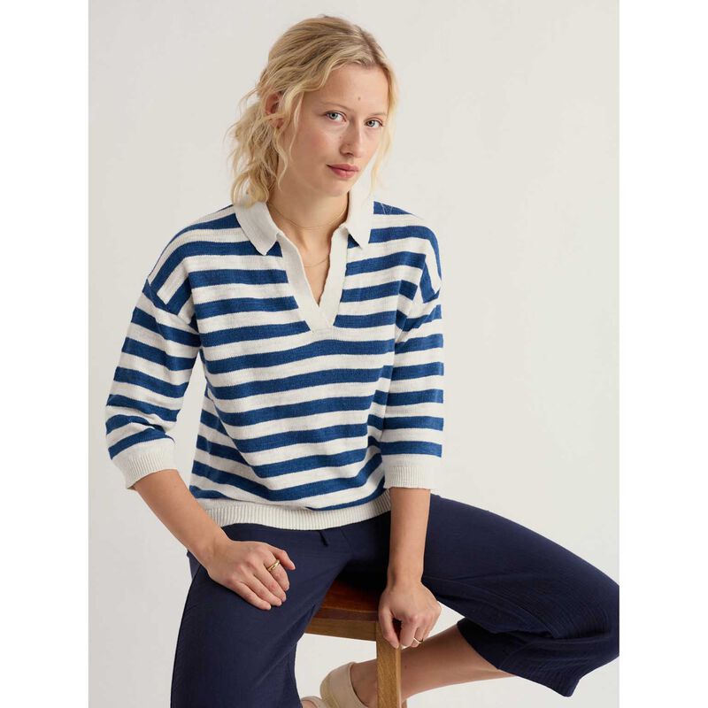 Seasalt Cornwall Gwynver Jumper Cornish Dark Voyage Chalk image number 3